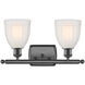 Ballston Brookfield 2 Light 16 inch Oil Rubbed Bronze Bath Vanity Light Wall Light in White Glass, Ballston