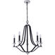 Esme 5 Light 24.61 inch Flat Black and Matte White Chandelier Ceiling Light