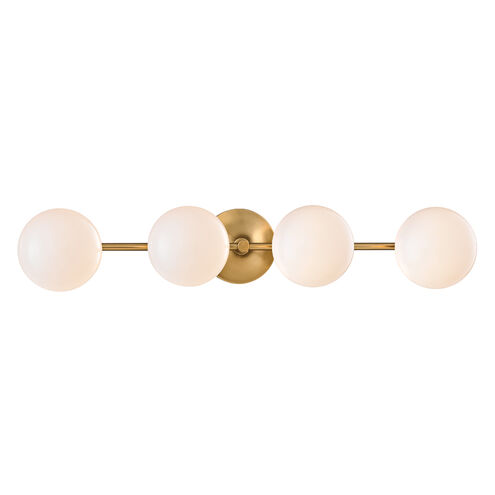 Fleming LED 28.5 inch Aged Brass Bath Light Wall Light