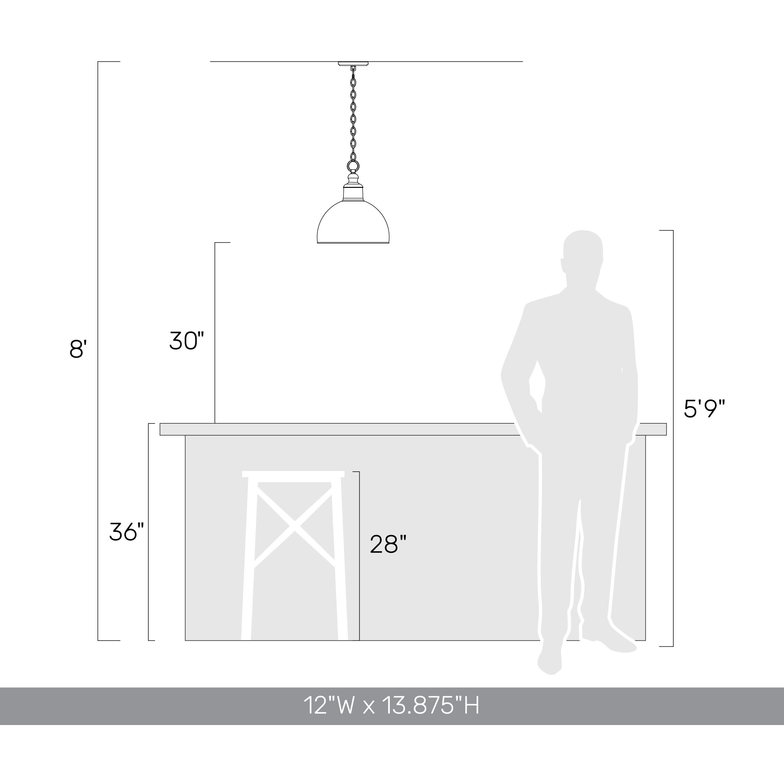 Alison Pendant Ceiling Light in Antique Teal, Medium