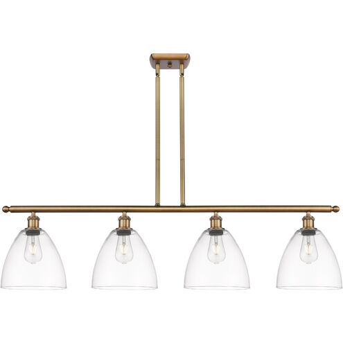 Ballston Ballston Dome LED 48 inch Brushed Brass Island Light Ceiling Light in Clear Glass