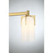 Caldwell 3 Light 24 inch Warm Brass Bathroom Vanity Light Wall Light