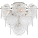 AERIN Loire 4 Light 14.5 inch Polished Nickel Flush Mount Ceiling Light in White Strie Glass, Medium