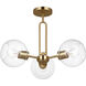 Codyn 3 Light 22 inch Satin Brass Semi-Flush Convertible Pendant Ceiling Light