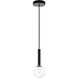 Stellar 1 Light 4.38 inch Black Pendant Ceiling Light in Black and Clear