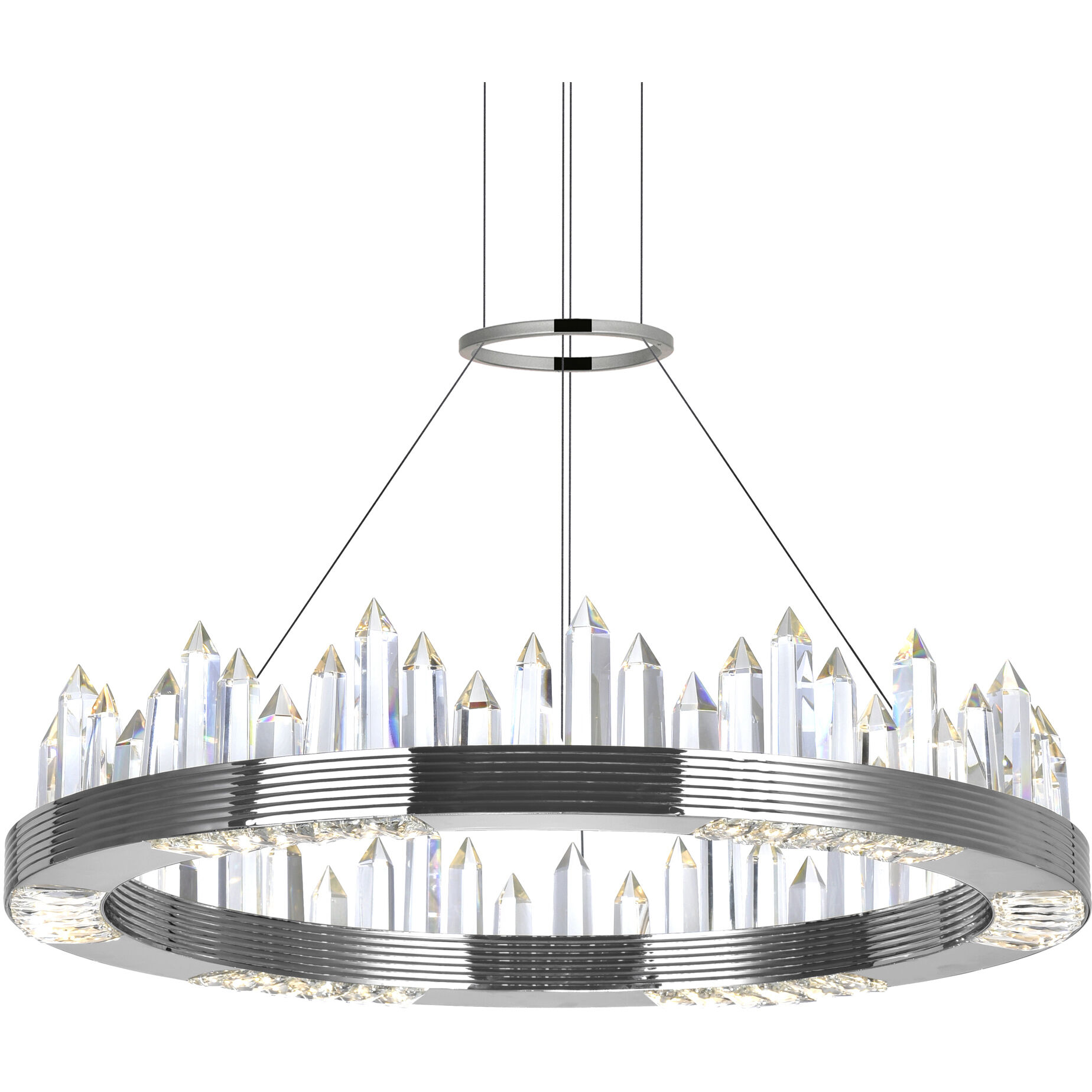 Agassiz LED 24 inch Polished Nickel Up Chandelier Ceiling Light