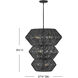 Lisa McDennon Luca LED 27.75 inch Black Chandelier Ceiling Light, Multi Tier