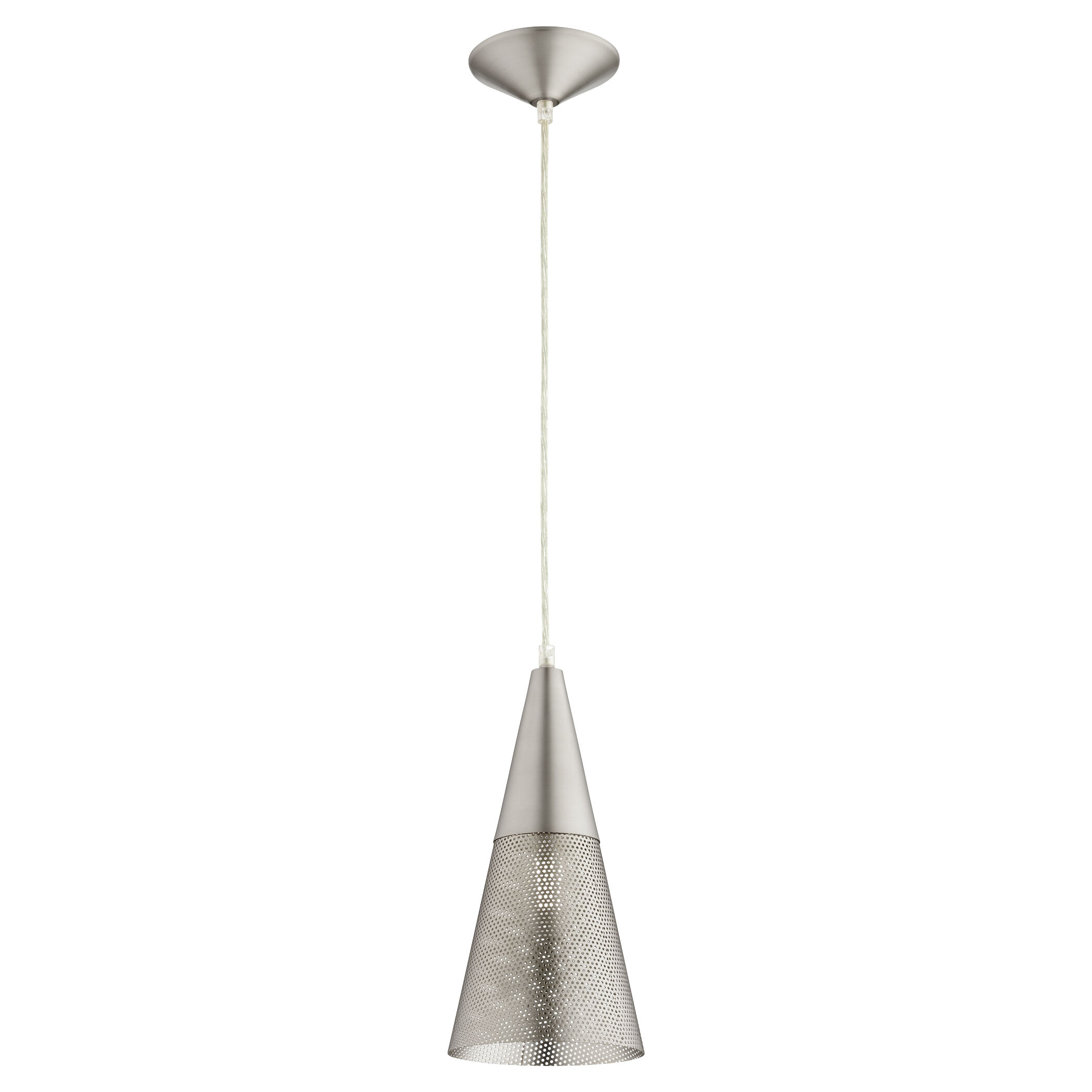 Mesh Cone 1 Light 6 inch Satin Nickel Pendant Ceiling Light
