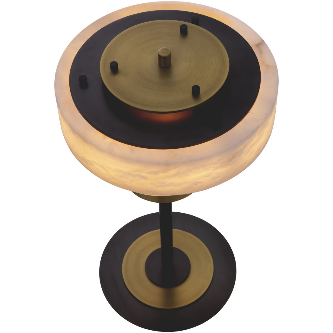 Zereno 26.18 inch 8 watt Antique Brass with Alabaster Table Lamp Portable Light