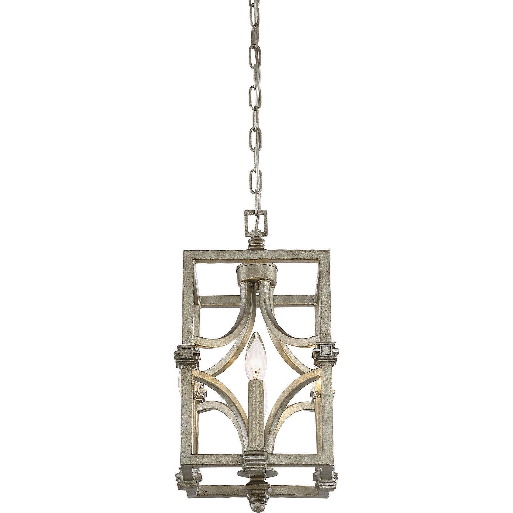 Structure 4 Light 9 inch Aged Steel Pendant Ceiling Light
