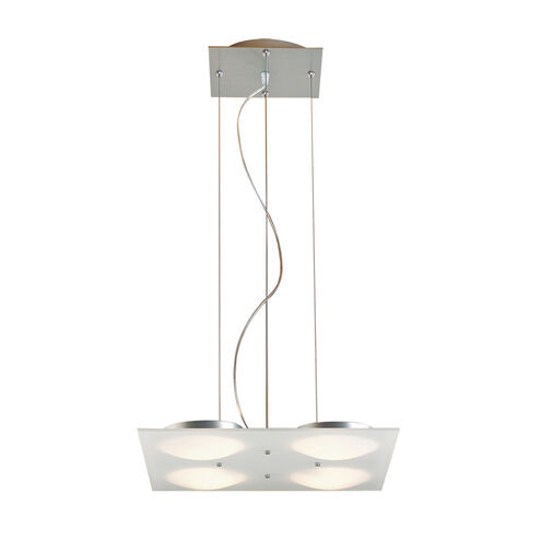 Lumidisque 4 Light 17 inch Satin Aluminum Pendant Ceiling Light