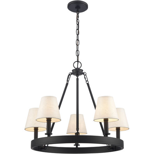 Rydell 5 Light 24.5 inch Matte Black Chandelier Ceiling Light