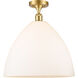 Ballston Dome 1 Light 16 inch Satin Gold Semi-Flush Mount Ceiling Light