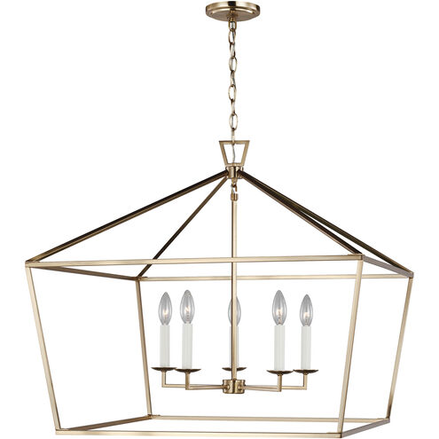 C&M by Chapman & Myers Dianna 5 Light 28 inch Satin Brass Pendant Ceiling Light