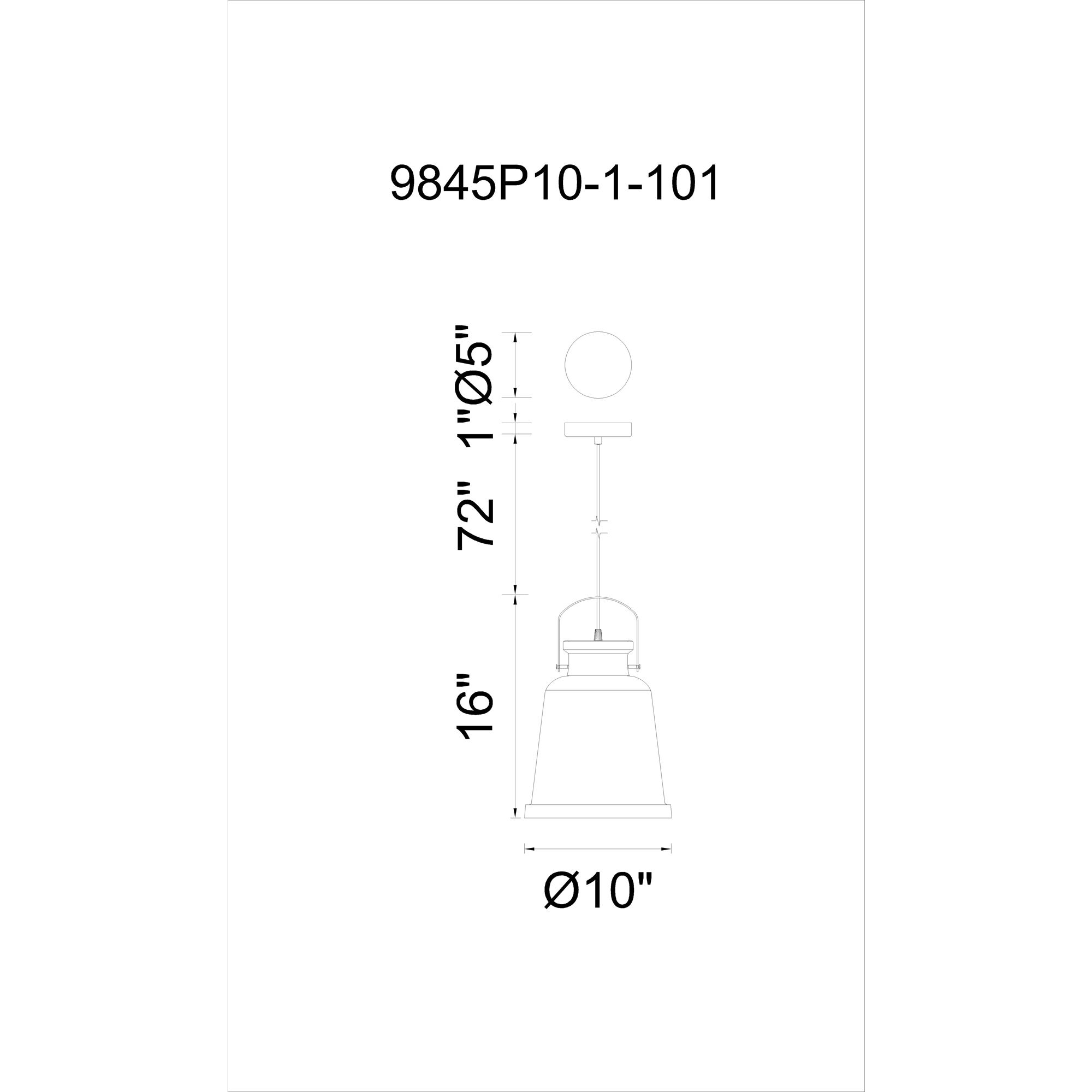 Elisa 1 Light 10 inch Black Down Pendant Ceiling Light