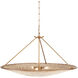 Monsoon 3 Light 40 inch Antique Brass/Natural Rope Chandelier Ceiling Light