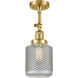 Franklin Restoration Stanton 1 Light 6 inch Satin Gold Semi-Flush Mount Ceiling Light, Franklin Restoration