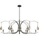 Optic 8 Light 50.6 inch Dark Smoke and Modern Brass Oval Pendant Ceiling Light in Dark Smoke/Modern Brass