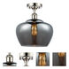 Ballston Large Fenton 1 Light 11 inch Polished Nickel Semi-Flush Mount Ceiling Light in Light Smoke Glass, Ballston