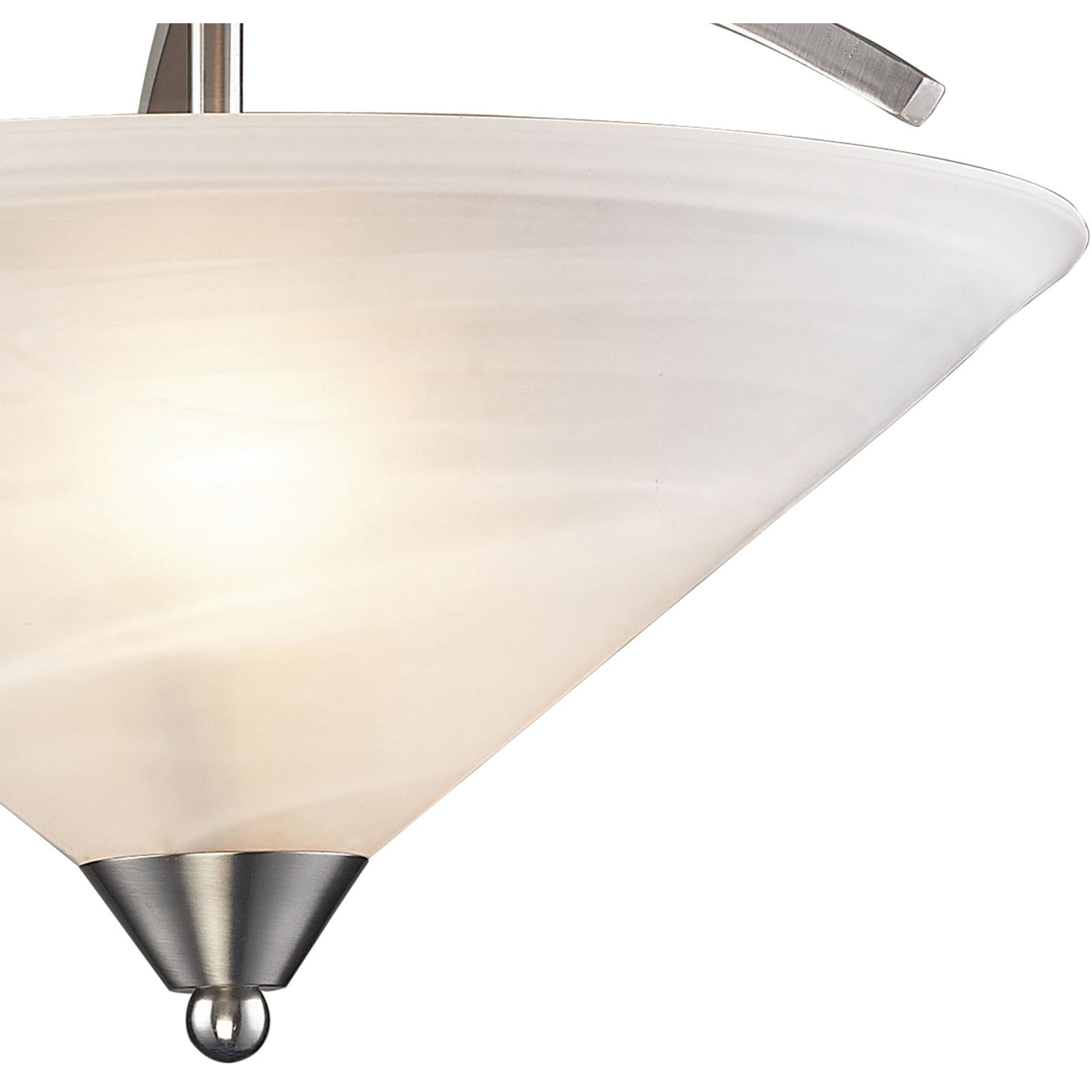 Elysburg 2 Light 16 inch Satin Nickel Semi Flush Mount Ceiling Light