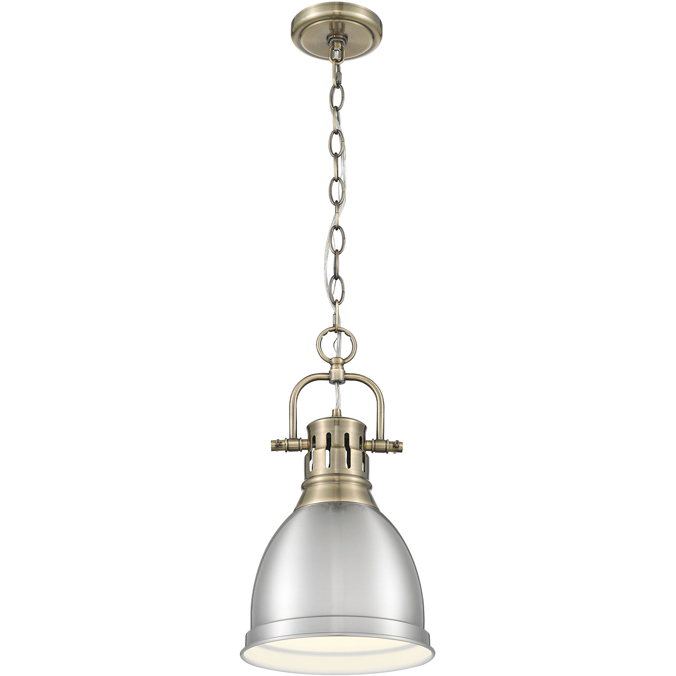 Yep Duncan Pendant Ceiling Light in Aged Brass, Pewter, Small
