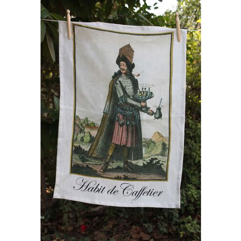 Habit de Caffetier White with Multicolor Towel