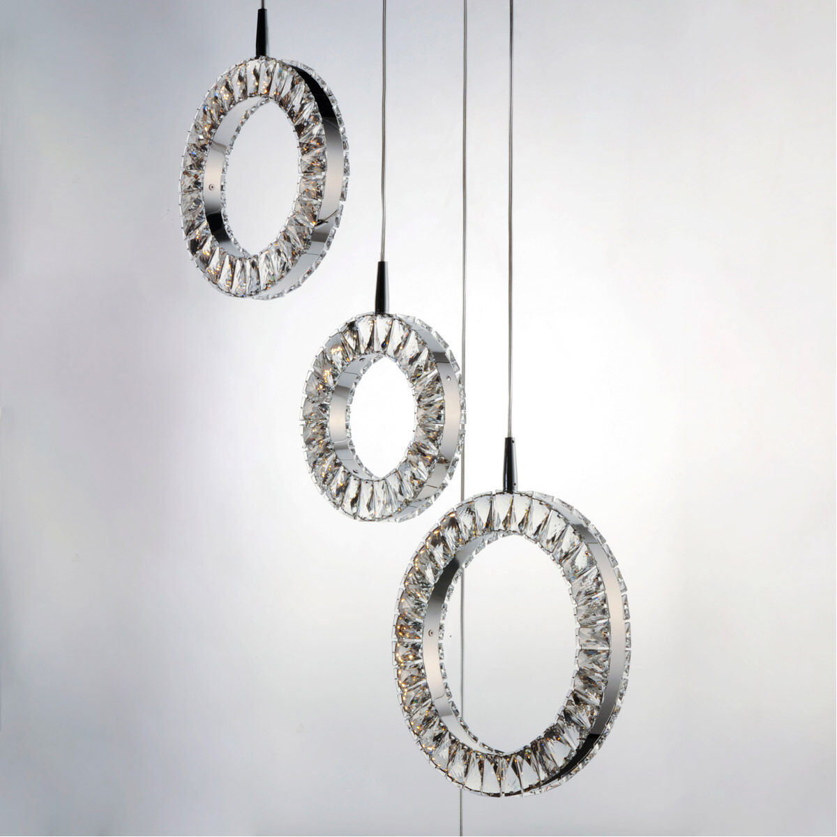Charm LED 23.75 inch Polished Chrome Multi-Light Pendant Ceiling Light