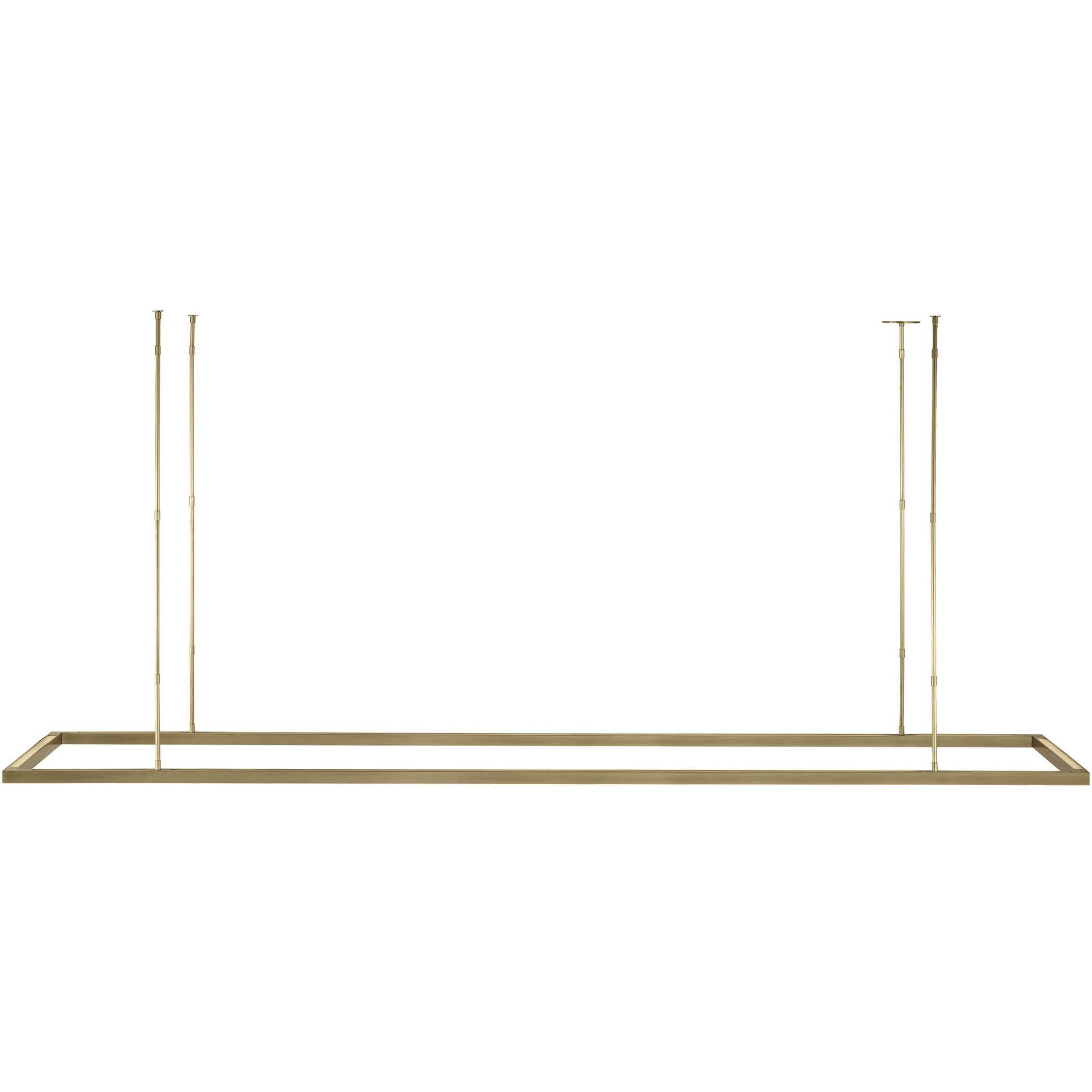 Mick De Giulio Stagger Halo LED 84 inch Natural Brass Linear Suspension Ceiling Light