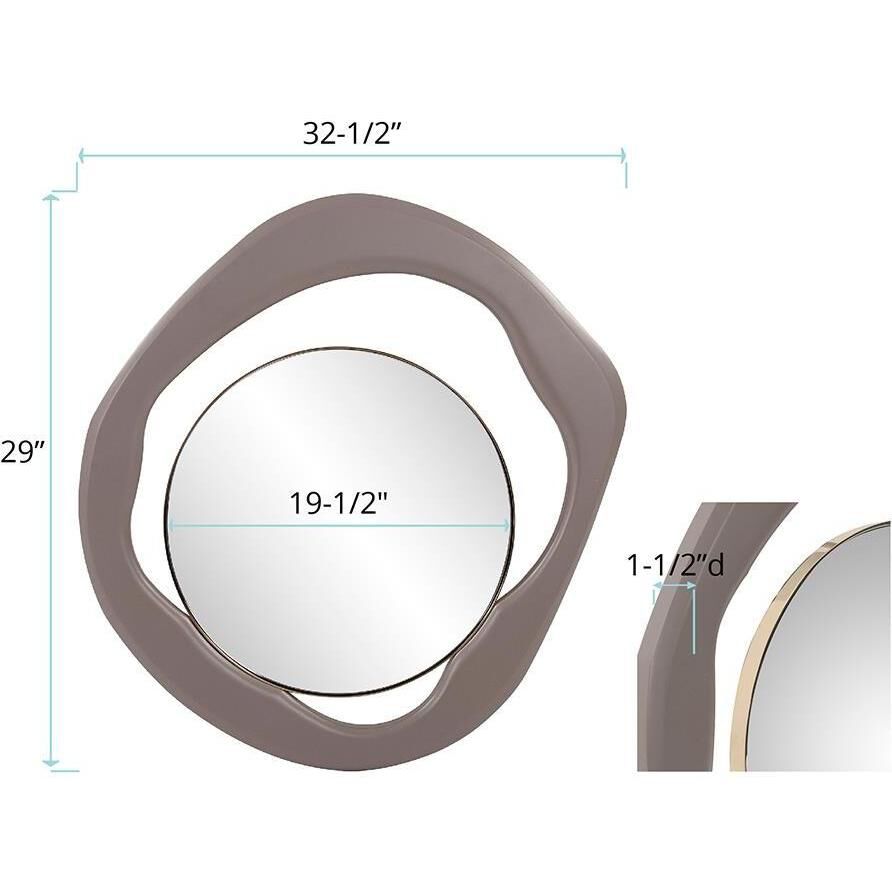 Abstract Balance 32.5 X 29 inch Gray/Gold Mirror