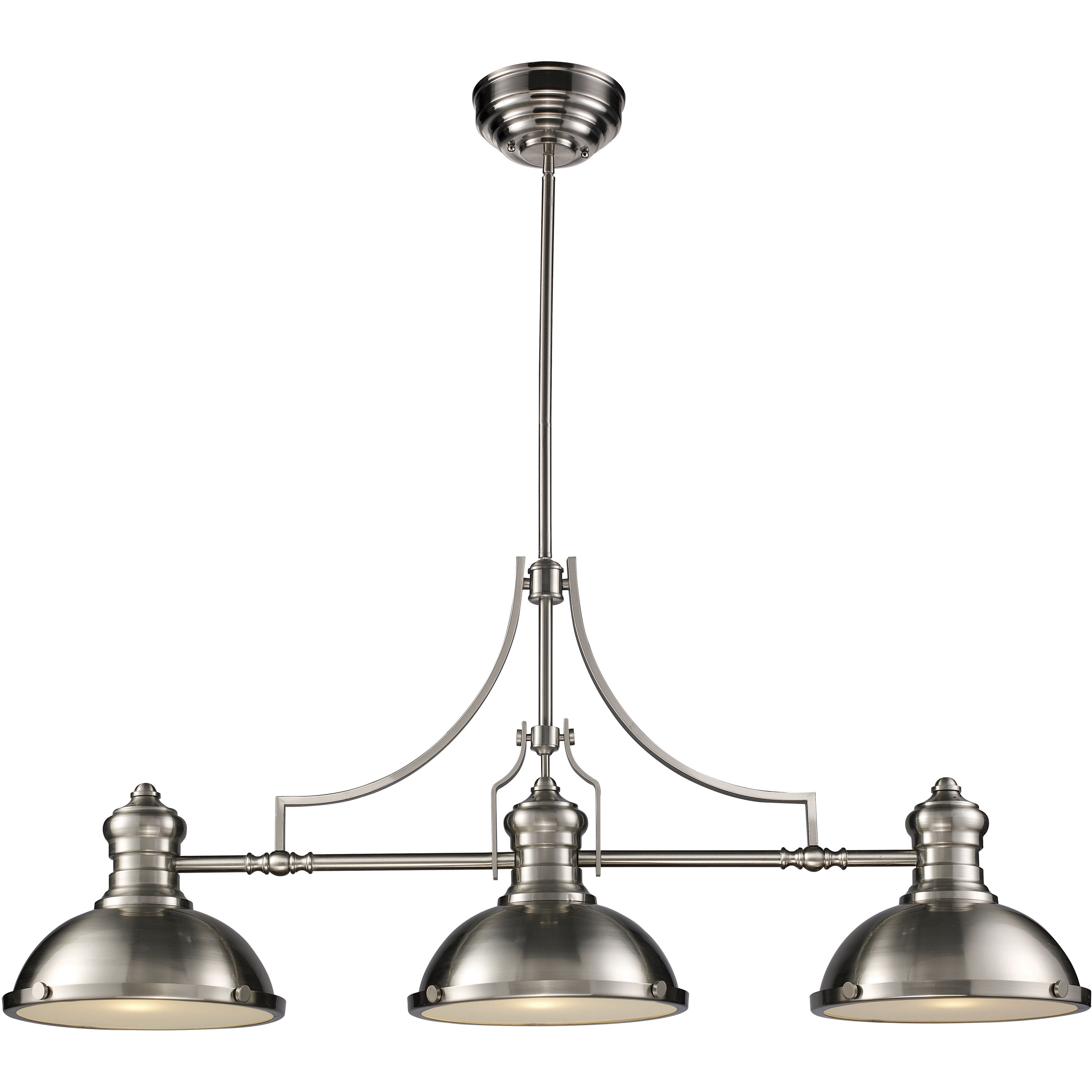 Chadwick 3 Light 47 inch Satin Nickel Linear Chandelier Ceiling Light