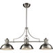 Chadwick 3 Light 47 inch Satin Nickel Linear Chandelier Ceiling Light