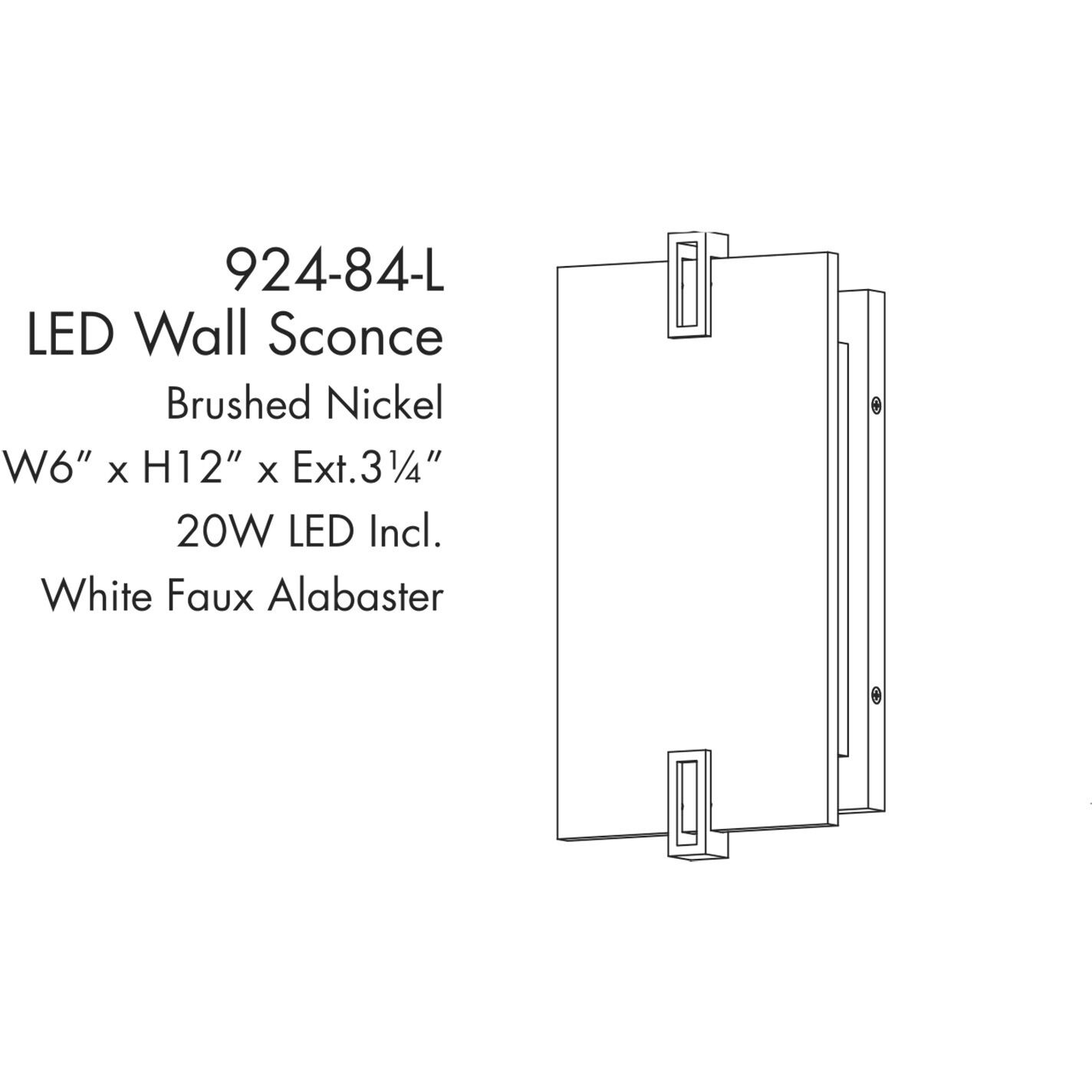 Aizen LED 6 inch Brushed Nickel Wall Sconce Wall Light