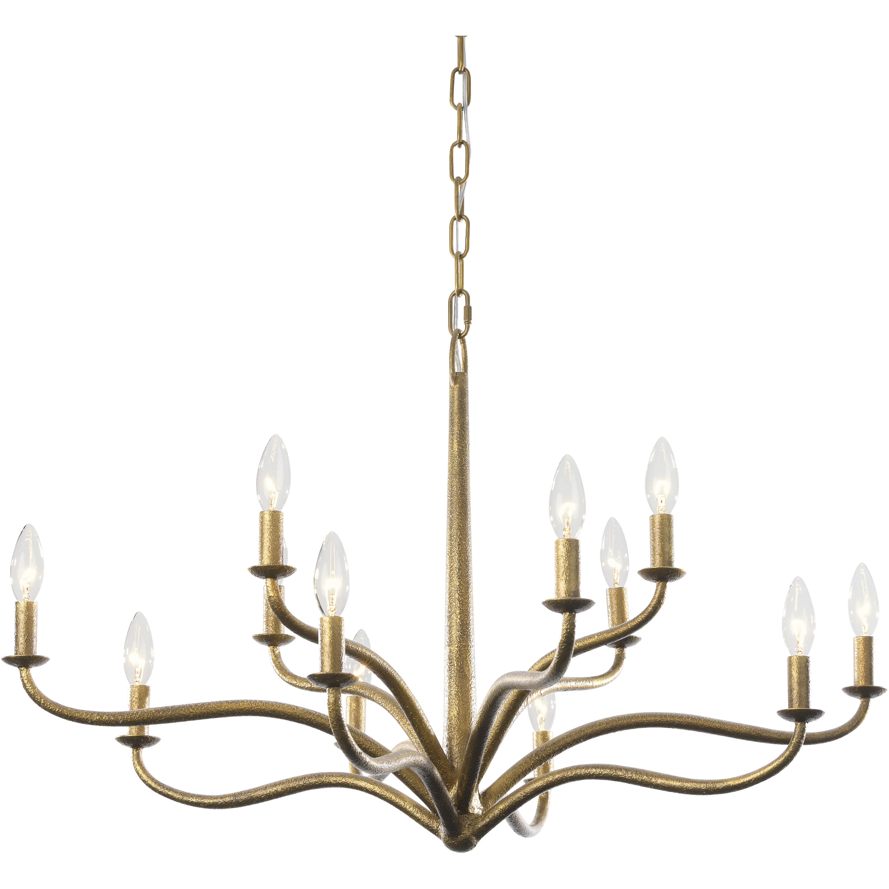 Dorianne 12 Light 34 inch Textured Dusken Brass Chandelier Ceiling Light