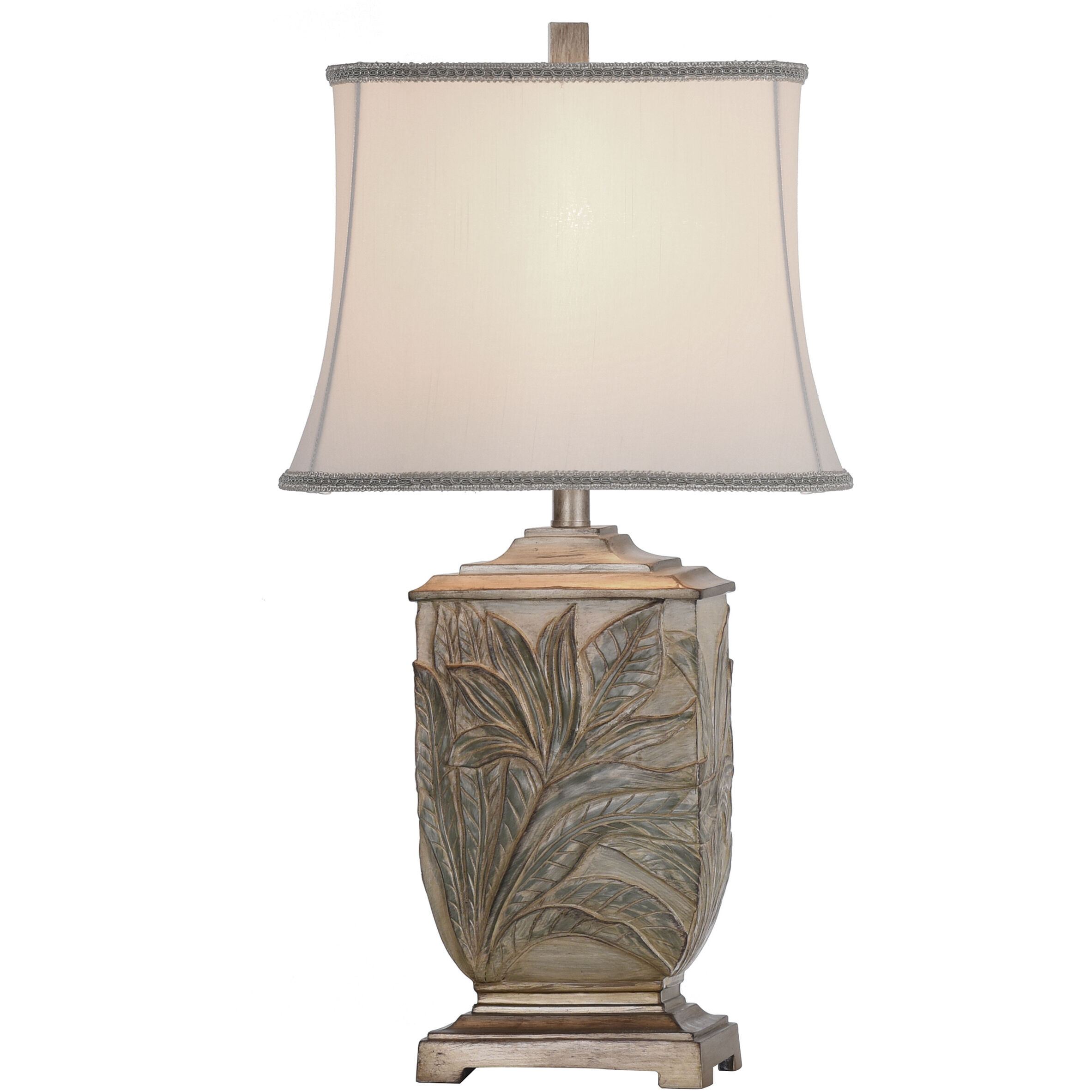Signature 27.5 inch 100 watt White with Brass Accents Table Lamp Portable Light