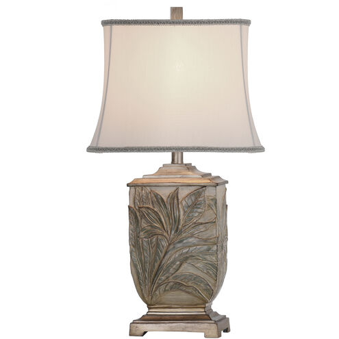 Signature 28 inch 100 watt White with Brass Accents Table Lamp Portable Light