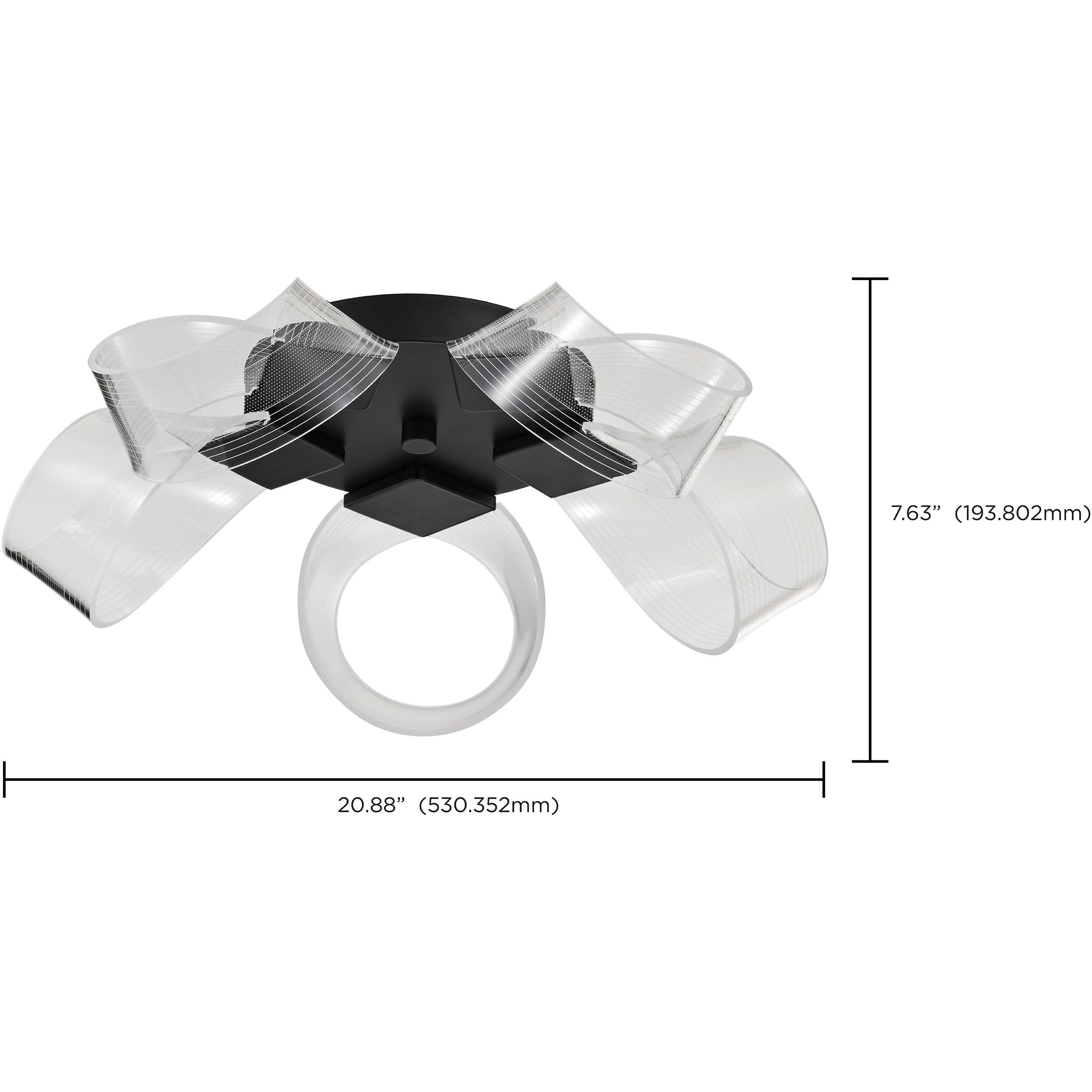 Barnett LED 20.88 inch Matte Black Flush Mount Ceiling Light