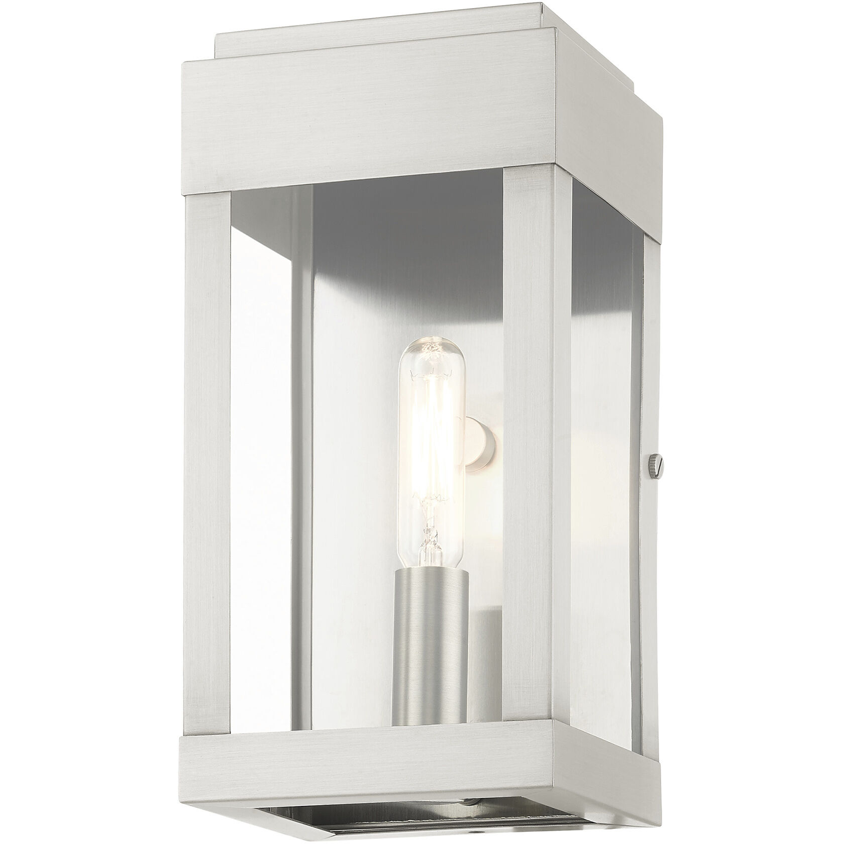 York 1 Light 9 inch Brushed Nickel Outdoor ADA Wall Lantern