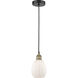 Eaton 1 Light 5.5 inch Black Antique Brass Mini Pendant Ceiling Light in Matte White Glass