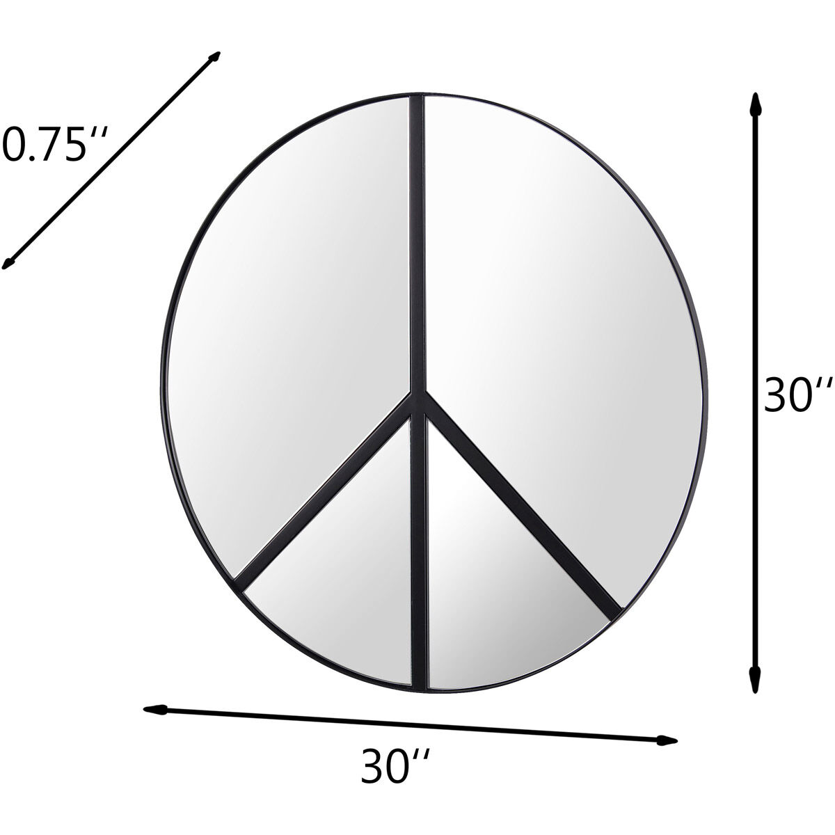 Paz 30 X 30 inch Black Accent Mirror, Varaluz Casa