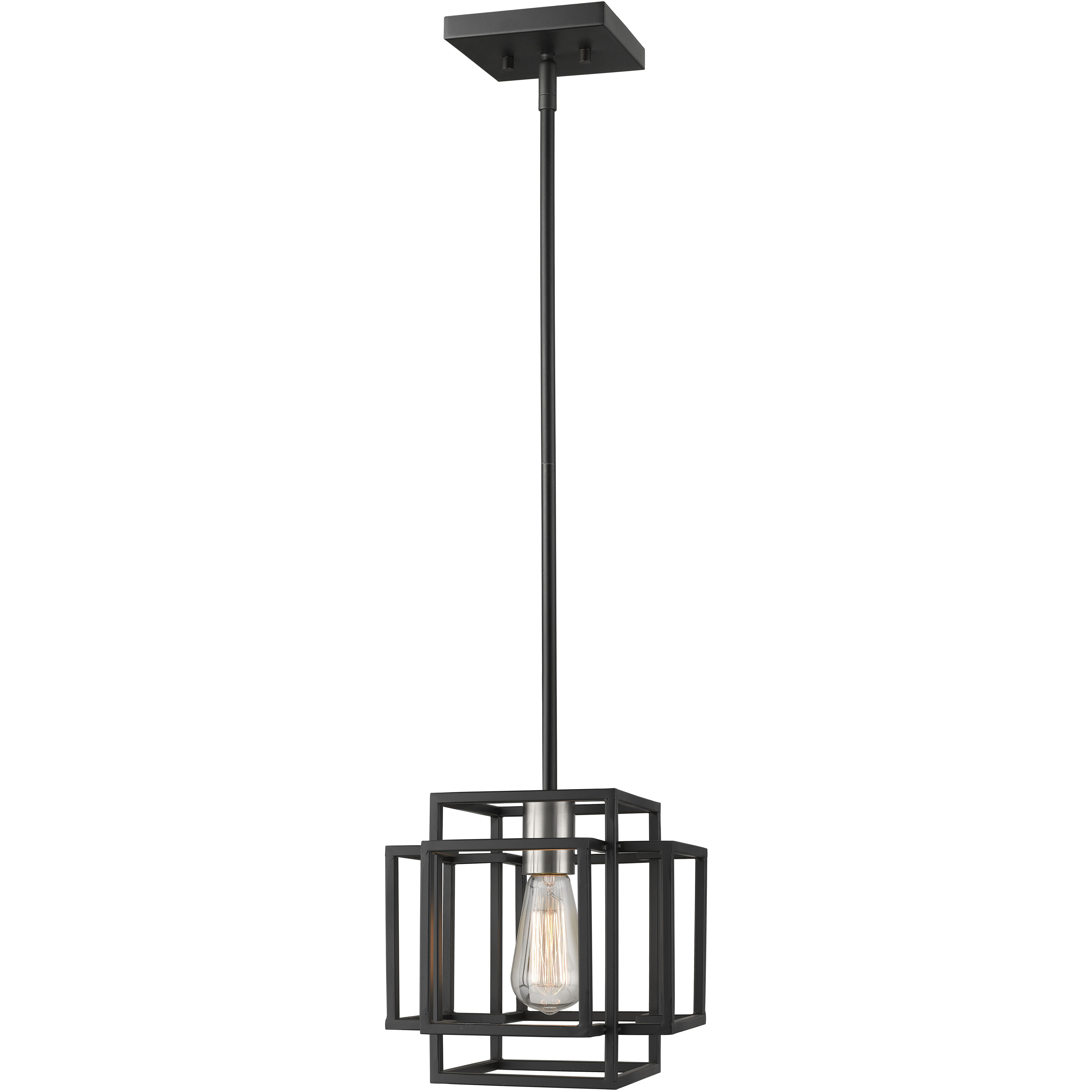 Titania 1 Light 8.5 inch Black and Brushed Nickel Pendant Ceiling Light