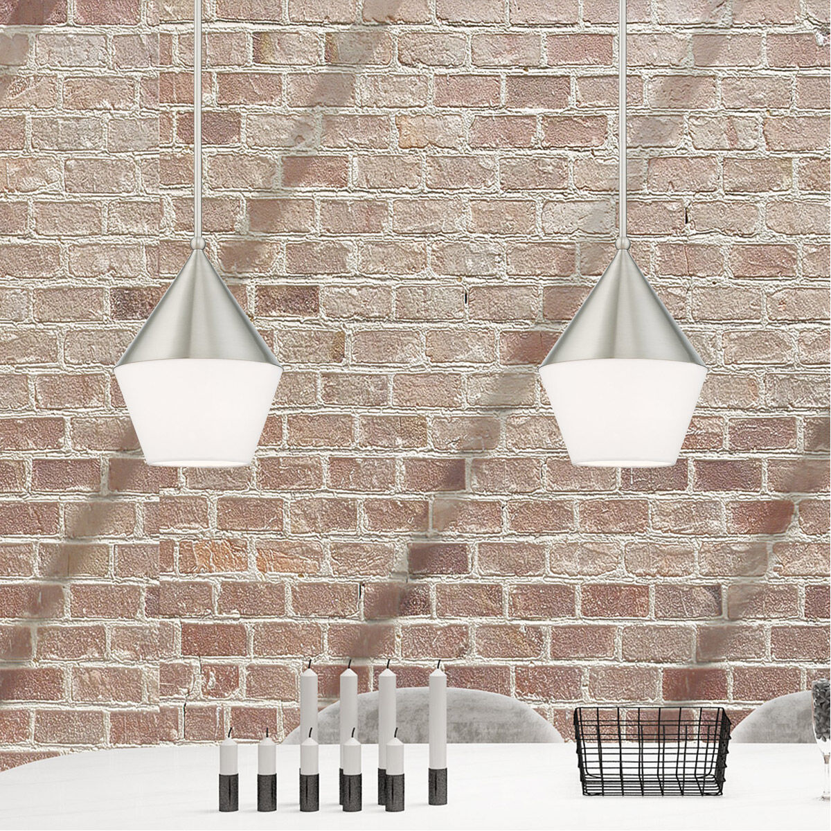 Stockholm 1 Light 10 inch Brushed Nickel Mini Pendant Ceiling Light