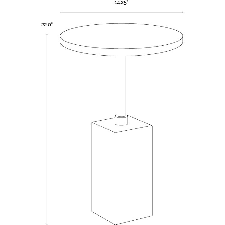 Mizani 22 X 14.25 inch Marble Look / Dark Emperador Outdoor End Table