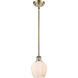 Ballston Norfolk 1 Light 6 inch Antique Brass Mini Pendant Ceiling Light in Matte White Glass