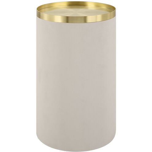 Circuit 24 X 13.75 inch Brushed Brass and White Faux Shagreen Accent Table