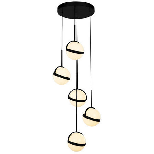 Globo LED 16.63 inch Matte Black Multi-Pendant Ceiling Light