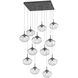 Nova LED LED Graphite Chandelier Ceiling Light, Square Multi-Port