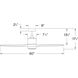 Hover 60 inch Matte White With Koa Blades with KOA Blades Fan in Matte White / Koa