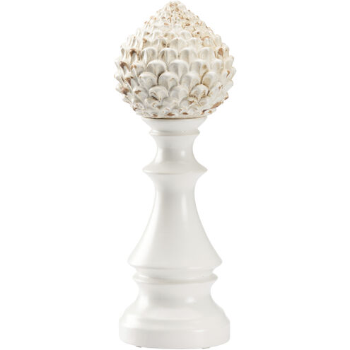 Artichoke Finial White/Cream Decorative Object, Large