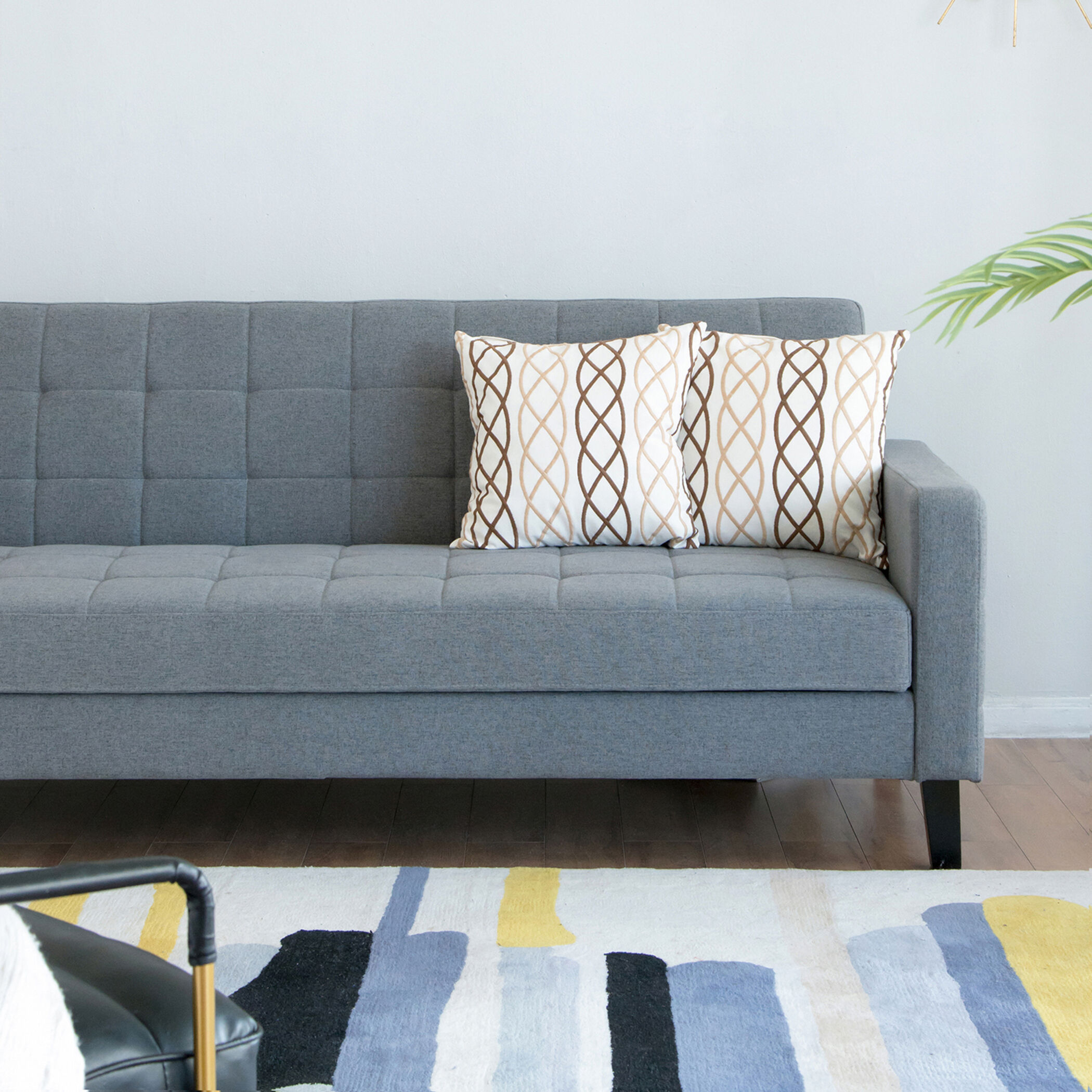 Small Biscuit Tufted Gray Sofa
