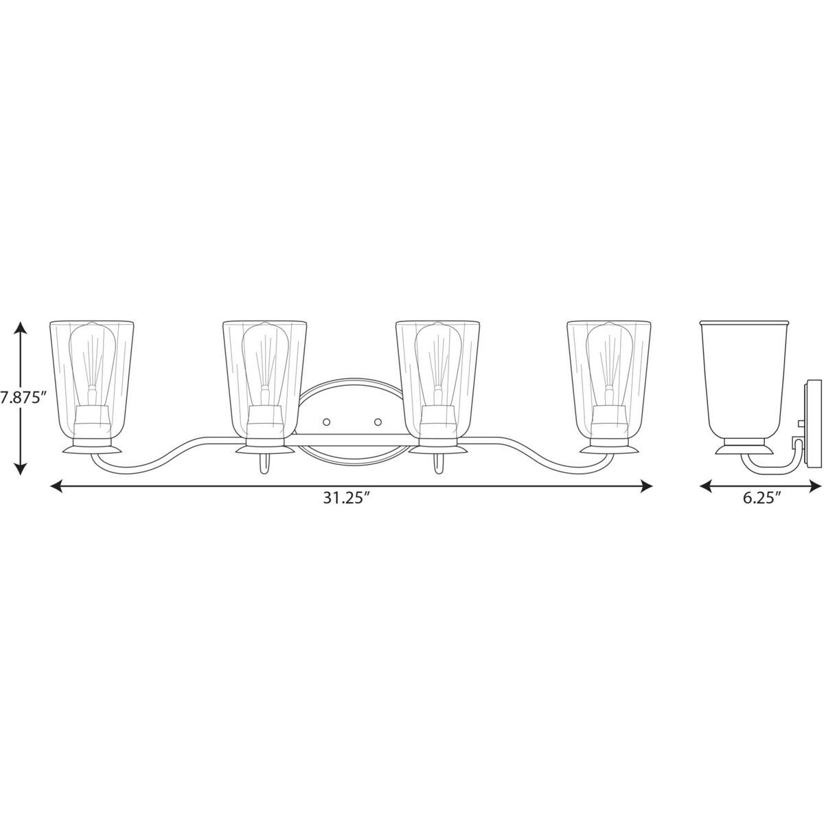Durrell 4 Light 31.25 inch Brushed Nickel Bath Vanity Wall Light